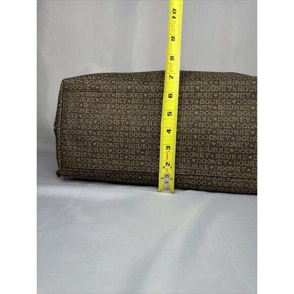 Brown And Gold Dooney and Bourke Small Print chiara tote Handbag Purse - Picture 6 of 11